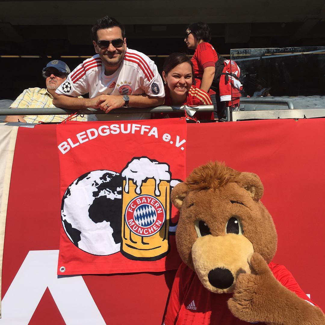 Carlos with Berni the mascot